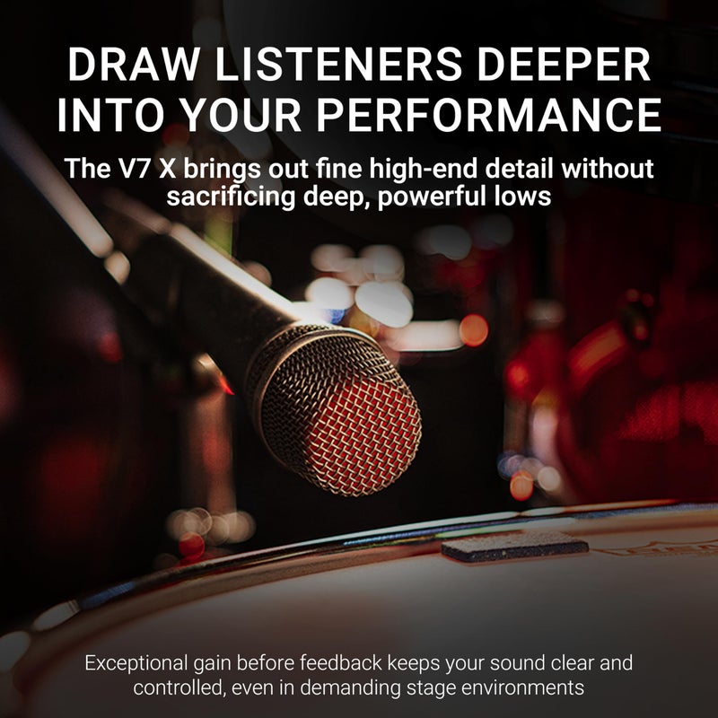 SE ELECTRONICS V7 X Dynamic Instrument Microphone for Live Performances & Instrument Recording in The Studio - Dynamic Microphone with Supercardioid Aluminum Voice Coil for Huge Gain Before Feedback - Image 2